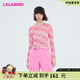 LALABOBO設(shè)計感夏季新款多巴胺粉網(wǎng)紗遮陽打底衫女性感長袖T恤LBCC-WSDT20 粉色 S