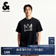 杰克·瓊斯（JACK&JONES）男裝BSQ聯(lián)名夏季新款潮酷百搭舒適寬松圓領(lǐng)短袖T恤225201005 E40黑色 M （175）