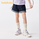 巴拉巴拉兒童牛仔褲短褲2024新款夏季薄款中大童女童褲子時(shí)尚純棉 原色牛仔 98101 160
