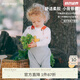 white wheat兒童2024春季新款寶寶純棉背帶褲男童女童外出洋氣時(shí)髦褲子 灰色 90