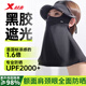 特步（XTEP）防曬面罩騎行冰絲臉基尼女夏防紫外線(xiàn)戶(hù)外護脖子防曬帽口罩一體黑