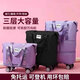 唐獅行李袋旅行包大容量女帶滑輪旅游輕便折疊結(jié)實耐用手提行李包 黑色【可擴(kuò)展三層+靜音萬向輪】 53L
