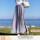 香影裙褲女闊腿褲2025夏裝新款休閑垂墜感大褲腳高腰寬松紫色褲子 淺灰【裙褲】 M 160/84A/95-110斤