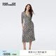 Diane von Furstenberg[100%真絲]2025春夏新款黑白迷宮針織桑蠶絲裹身連衣裙DW1T014 TMSIB S