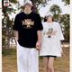 AEMAPE兩件裝disoo情侶裝夏季短袖女純棉新款上衣服ins潮流顯瘦寬松t恤 小眾情侶裝兩件裝女白男黑純 均碼 女L男XL