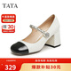 他她（TATA）高跟瑪麗珍鞋單鞋女銀色小香風(fēng)女款7YA07AQ4 白/黑色 37