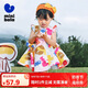 迷你巴拉女童寶寶裙子夏季透氣純棉荷葉邊小飛袖連衣裙