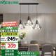 雷士（NVC）餐廳燈 北歐燈具 鐵藝吧臺(tái)餐吊燈 工業(yè)風(fēng)現(xiàn)代簡約創(chuàng)意燈具餐廳燈 北歐幾何 3頭餐吊-帶白光光源