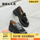 百麗（Belle）七夕禮物張凌赫推薦海鷗樂福2.0版25女商場款皮鞋B5J1DCA5預(yù)售 【孟子義同款】黑色（5.5CM） 2.0 38 (240mm)