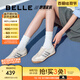 百麗（Belle）小輕甘2.0透氣休閑鞋女2025夏新商場(chǎng)同款舒適德訓鞋D3W1DBM5 米白色 37 (235mm)