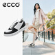 愛(ài)步（ECCO）厚底板鞋 百搭牛皮休閑鞋 街頭720女鞋209713 黑色/白色38