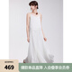 ELLE法式白色風(fēng)琴褶吊帶長(cháng)裙女2025春季新款優(yōu)雅海邊度假連衣裙 白色 S