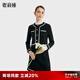 歌莉婭（GOELIA）小香風(fēng)套裝女開衫短外套上衣半身裙穿搭兩件套1B9LAA050 00B黑色 S (155)