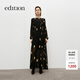 edition連衣裙女2024秋季新款復古宮廷風(fēng)波點(diǎn)印花壓褶兩件裙子新復古回潮 黑杏波點(diǎn)色 M 165