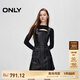 ONLY春夏復(fù)古風(fēng)長袖套裝收腰PU短裙連衣裙女|12437Y006 H1Z 黑色 M (165) 84A