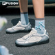 FILAFUSION斐樂女子薄底鞋2025夏季銀色板鞋網(wǎng)面休閑運動德訓鞋 雪白/太空銀-SS 37.5
