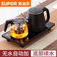 蘇泊爾（SUPOR）全自動(dòng)上水電熱水壺家用茶臺一體燒水壺恒溫泡茶專(zhuān)用電茶爐煮茶壺 a自動(dòng)續水 底部上水黑色防燙 1ml 20*37厘米 廠(chǎng)家直銷(xiāo) 保修無(wú)憂(yōu)