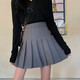 壹號鳳百褶裙女學(xué)院風(fēng)薄款胖mm大碼顯瘦高腰短裙a字裙百搭西裝半身裙夏 灰色 M 碼【100-110斤】
