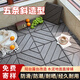 探境PVC塑料地板戶外陽臺(tái)庭院露臺(tái)地面鋪設(shè)卡扣拼接自鋪防腐塑木地板 五條斜造型【30*30*2cm】咖啡色