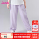 笛莎（DEESHA）童裝兒童女童長褲2025夏季新款中大童花苞腰頭艾草防蚊褲束腳褲 淺紫 150