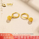 中國黃金（CHINA GOLD）黃金耳釘女足金圓形花絲繡球耳釘七夕情人節(jié)禮物送女友老婆 足金花絲繡球耳環(huán)約2.7g
