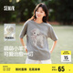 森馬（Semir）代露娃|短袖t恤女中長(zhǎng)款印花上衣25夏寬松純棉套頭衫109325100032