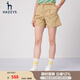 哈吉斯（HAZZYS）女裝 夏款夏清爽氣質(zhì)休閑女簡(jiǎn)約短褲ACDSP03BP56 米色BI 155/68A 36