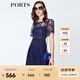 PORTS寶姿  春夏新品女裝蕾絲拼接百褶吊帶內(nèi)襯連衣裙LN8D081HWP020 天蝕藍(lán) M (6)