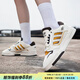 阿迪達斯 （adidas）男鞋 25秋新款三葉草DROP STEP LOW 2.0輕便透氣休閑舒適低幫板鞋 漢玉白/黃/深棕 【曬圖返10】 44 碼/內長270mm