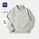 海瀾之家（HLA）夾克男裝春秋季山不在高系列水墨滿(mǎn)身印花翻領(lǐng)休閑上衣服男士外套 淺灰花紋98 M /170建議63-68kg