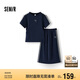 森馬（Semir）套裝女小心機(jī)短上衣高腰半身裙2025夏拼接蕾絲兩件套107425117010
