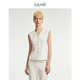 Laurèl【進(jìn)口環(huán)保醋酸】勞芮春夏新款干爽v領(lǐng)復古馬甲LWL352B02400 純凈白 L 170/92A