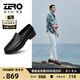 零度Zero皮鞋男正裝鞋新款黑色經(jīng)典職場(chǎng)商務(wù)皮鞋柔軟套腳皮鞋子男 黑色 40