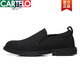 卡帝樂(lè )鱷魚(yú)（CARTELO）皮鞋布面男2026夏季新款透氣男鞋尖頭商務(wù)休閑鞋子全黑布鞋男 黑色套腳 40