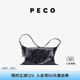 PECO929枕頭包單肩真皮小眾通勤斜挎大容量質(zhì)感通勤包包禮物送女友 經(jīng)典黑頭層熔巖油蠟牛皮現(xiàn)貨