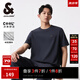 杰克·瓊斯（JACK&JONES）男裝短袖男商務通勤潮涼感華夫格logo皮標圓領短袖T恤男夏季衣服 E39 水泥灰 M (175)