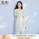 香影綠色碎花連衣裙女2025夏裝新款小個(gè)子清新收腰泡泡袖v領(lǐng)裙子 綠花 L 165/88A/110-125斤