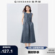 佐丹奴無袖裙子女夏季棉麻綁帶收褶圓領(lǐng)背心連衣裙女13465352
