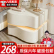 大海邊智能床頭柜臥室實(shí)木新款創(chuàng)意家用簡(jiǎn)約現(xiàn)代奶油風(fēng)高級(jí)床邊柜收納柜 奶油白【一鍵觸控夜燈】高45cm 【整裝發(fā)貨】長(zhǎng)50*深40