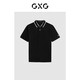 GXG男裝 夏季多色男士刺繡翻領Polo衫男短袖 黑色 180/XL