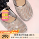 他她（TATA）法式氣質(zhì)透氣涼鞋女鞋平底網(wǎng)面單鞋2025夏季新款 槍色 38
