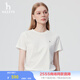 哈吉斯（HAZZYS）女裝 2025夏季新款女士多色圓領(lǐng)休閑短袖T恤女ASTSE0CBE51 米黃色OW M (160/84A 38)