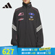 阿迪達(dá)斯 （adidas）三葉草女裝 秋季新款MOTO JKT W 賽車風(fēng)立領(lǐng)運(yùn)動寬松夾克外套 KG6676/黑色/漢玉白 XS