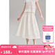 ELLE KIDS童裝 花朵提花中長半裙女童夏季新款法式優(yōu)雅度假風裙子 本白色 165 （M）