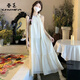 春乏掛脖連衣裙女2025夏季新款度假沙灘裙溫柔風(fēng)學(xué)生穿搭小個子長裙子 奶杏色掛脖連衣裙 S 建議90-100斤