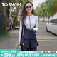 TOSWIM拓勝分體泳衣女沖浪服保暖長袖長褲溫泉顯瘦度假泳裝 律動黑白XL