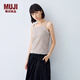 無(wú)印良品（MUJI）女式 經(jīng)編泡泡紗 吊帶背心 女士女款女裝 25年夏季細肩帶FCA65C5S 米色格紋 L (165/88A)