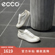 愛步（ECCO）德訓鞋男 休閑板鞋男鞋牛皮拼接運動鞋 柔酷零點537754 白色/灰白色53775452292 40
