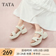 他她（TATA）厚底運(yùn)動(dòng)涼鞋女白色沙灘涼鞋松糕底涼鞋2025夏新CXY02BL5 米白 34