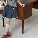 G.DUCKKIDS2025新款夏季甜美蕾絲邊牛仔半身裙女童百搭時(shí)尚短裙公主裙 牛仔半身裙 120 cm